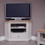 Hatherleigh Corner TV Unit - 1 Drawer - Oak and Painted