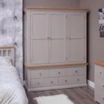 Hatherleigh Wardrobe - 3 Door - 5 Drawer - Oak and Painted