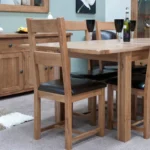Pilton Dining Chair - Set of 2 - Leather Seat - Oak