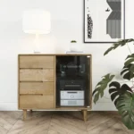 Lynton Glazed Chest - 1 Door - 4 Drawer - Oak
