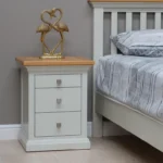 Hatherleigh Bedside Cabinet - 3 Drawer - Oak and Painted