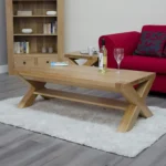 Appledore Coffee Table - Large - with X Legs - Oak