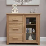 Croyde Glazed Chest - 1 Door - 3 Drawer - Oak