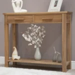 Croyde Console Table - 2 Drawer - Oak