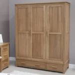 Croyde Wardrobe - 3 Door - 2 Drawer - Oak