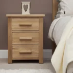 Croyde Bedside Cabinet - 3 Drawer - Oak