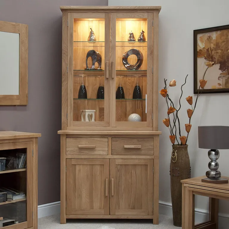 Mobel-Oak-4-Door-Medium-Dresser Croyde Dresser - 4 Door - Medium - Oak - Image 1