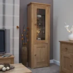 Saunton Display Cabinet - 2 Door - Narrow - Oak