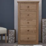 Saunton Wellington Chest - 5 Drawer - Oak