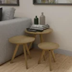 Lynton Nest of Tables - Set of 3 - Round - Oak