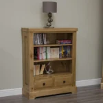 Landkey Bookcase - 2 Drawer - Small - Oak