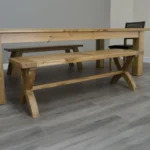 Landkey Dining Bench - Cross Leg - Oak