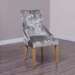 Bergen Dining Chair - Set of 2 - Silver Deep Crushed Velvet