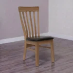 Opus Dining Chair - Set of 2 - Oak - Dark Brown Leather