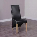 Wave Dining Chair - Set of 2 - Bone Contrast Piping Monaco Matt Noir