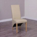 Wave Dining Chair - Set of 2 - Matt Bone Bonded Leather