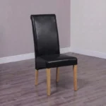 Wave Dining Chair - Set of 2 - Matt Noir Bonded Leather