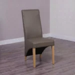 Wave Dining Chair - Set of 2 - Mushroom Bonded Leather