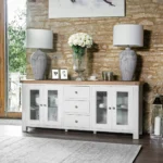 Umberleigh White Painted Oak 4 Door Extra Large Sideboard