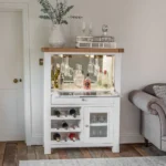 Umberleigh White Painted Oak Drinks Cabinet with Wine Rack