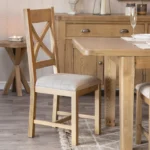 Tavistock Cross Back Chair Fabric Seat in Check Natural