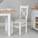 Exeter Cross Back Chair Fabric Seat