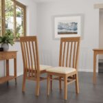 Northam Oak Rail Back Chair Fabric Seat