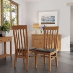 Northam Oak Rail Back Chair Faux Leather Seat