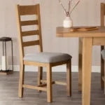 Tavistock Slatted Chair Fabric Seat in Check Grey