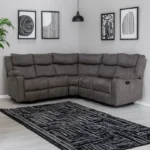 Rock Manual Corner Sofa with Console in Steel