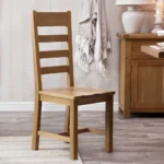 Ivybridge Oak Ladder Back Chair With Wooden Seat