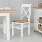 Exeter Cross Back Chair Wooden Seat